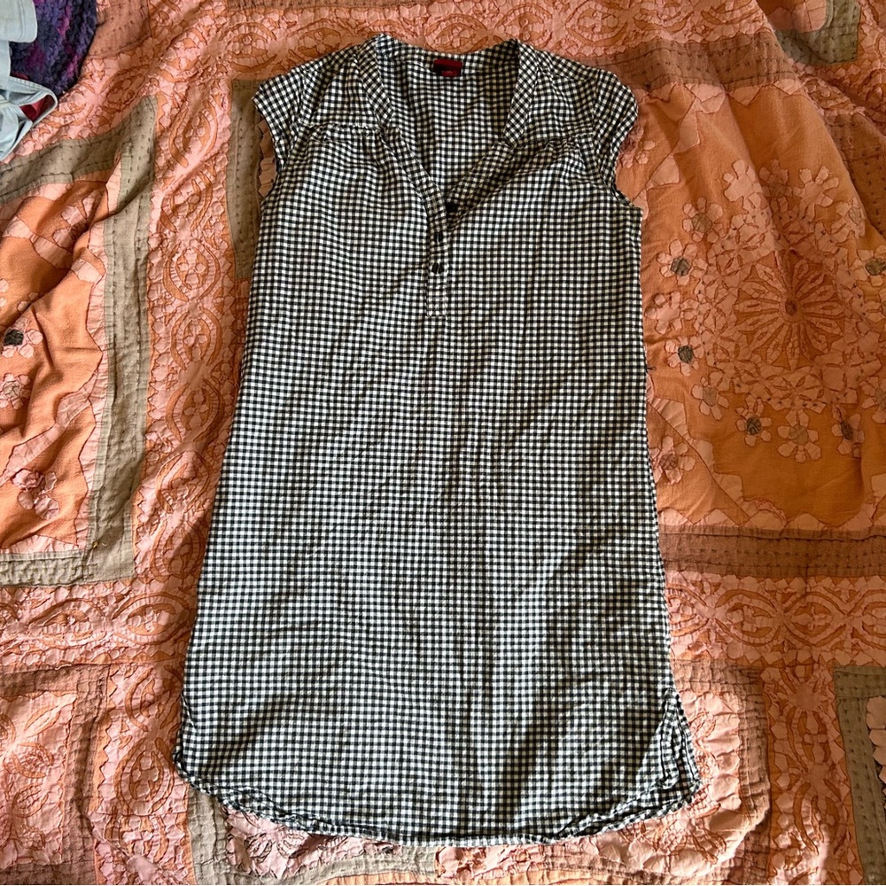 Vintage Black and White gingham Dress, size XS